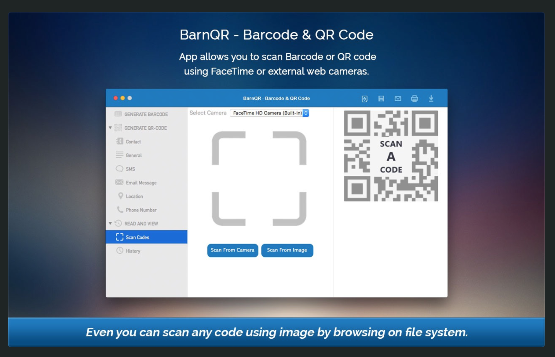 BarnQR Generator and Scanner features